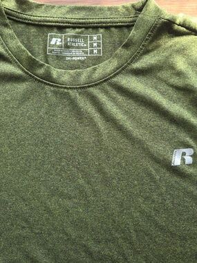 Russell Athletic Olive Green Short Sleeve Performance Tee ☆ Sz Medium  Dri-power